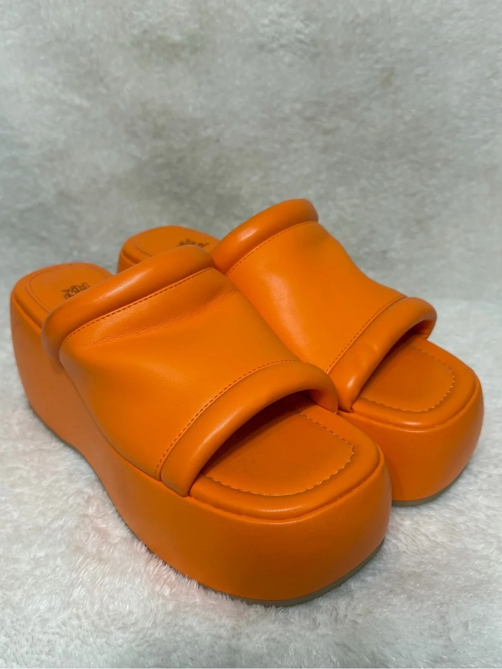 Wild Fable Neon Orange Platform Chunky Slide Sandals Size 8.5 New